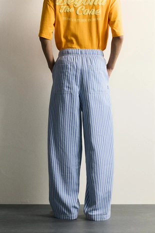 Брюки Baggy Fit в полоску- Заказать в России