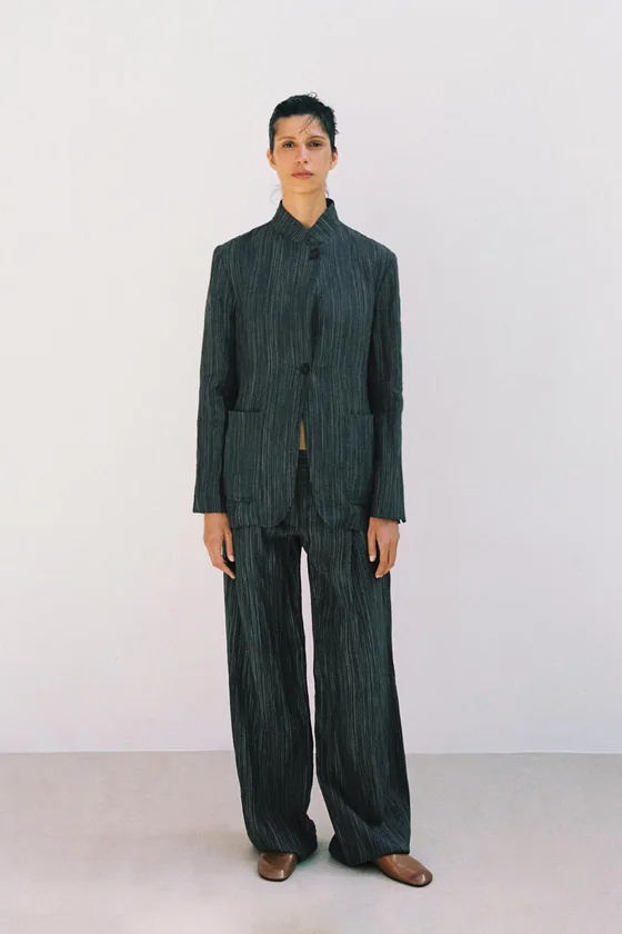 БЛЕЙЗЕР ИЗ ЛЬНА В ПОЛОСКУ — ZW COLLECTION