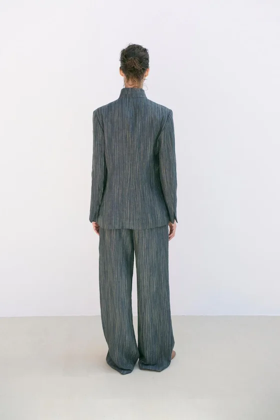 БЛЕЙЗЕР ИЗ ЛЬНА В ПОЛОСКУ — ZW COLLECTION
