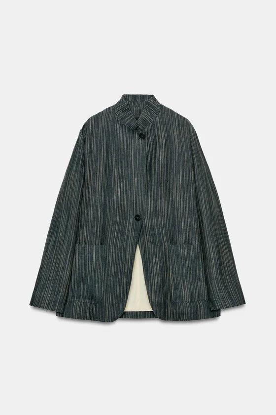 БЛЕЙЗЕР ИЗ ЛЬНА В ПОЛОСКУ — ZW COLLECTION
