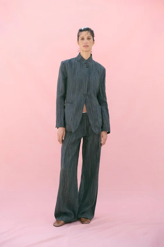 БЛЕЙЗЕР ИЗ ЛЬНА В ПОЛОСКУ — ZW COLLECTION