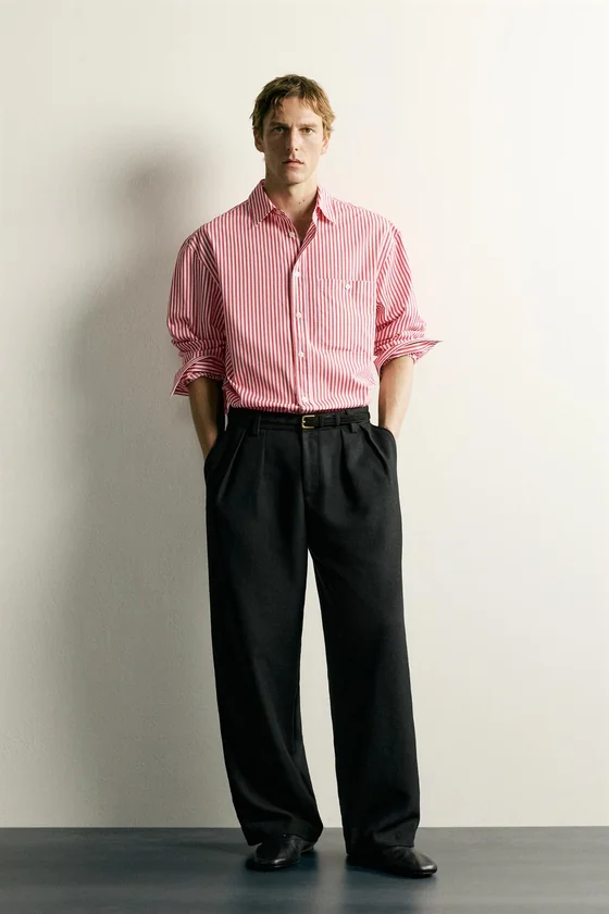 РУБАШКА BOXY FIT В ПОЛОСКУ