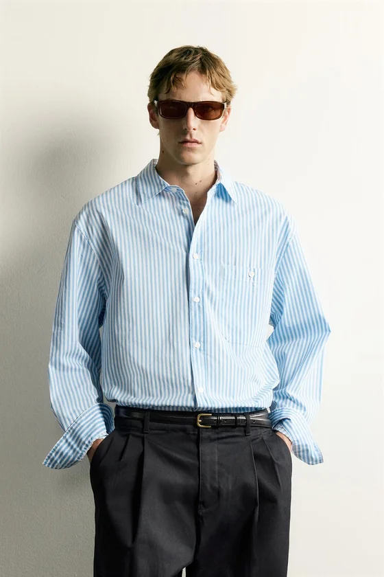 РУБАШКА BOXY FIT В ПОЛОСКУ