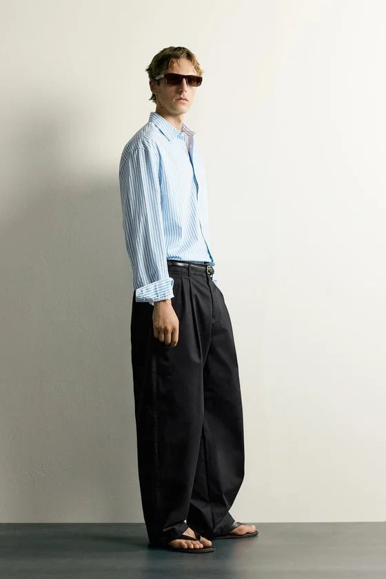РУБАШКА BOXY FIT В ПОЛОСКУ