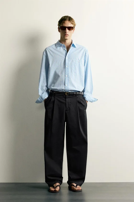 РУБАШКА BOXY FIT В ПОЛОСКУ