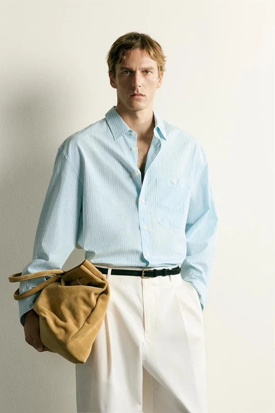 РУБАШКА BOXY FIT В ПОЛОСКУ