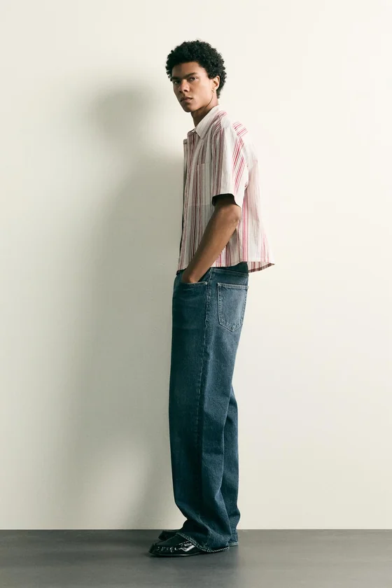 РУБАШКА BOXY FIT В ПОЛОСКУ
