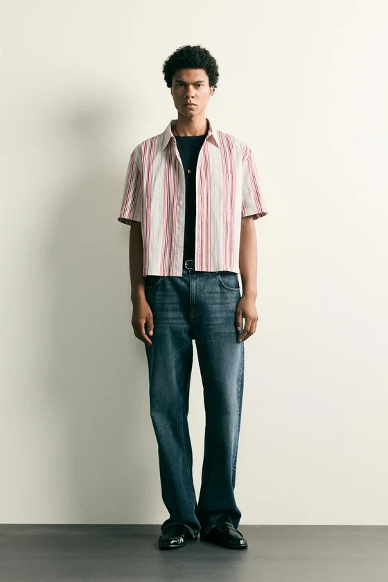 РУБАШКА BOXY FIT В ПОЛОСКУ