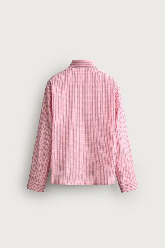 РУБАШКА RELAXED FIT В КЛЕТКУ С ТЕКСТУРОЙ