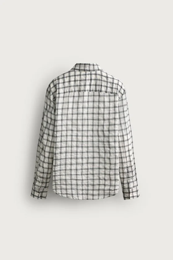 РУБАШКА RELAXED FIT В КЛЕТКУ С ФАКТУРОЙ