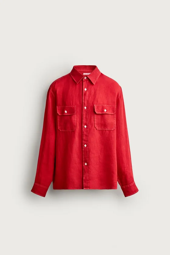 КУРТКА-РУБАШКА REGULAR FIT ИЗ 100% ЛЬНА