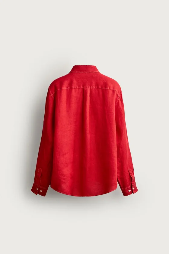 КУРТКА-РУБАШКА REGULAR FIT ИЗ 100% ЛЬНА