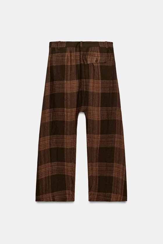 БРЮКИ В КЛЕТКУ ИЗ ЛЬНА — ZW COLLECTION