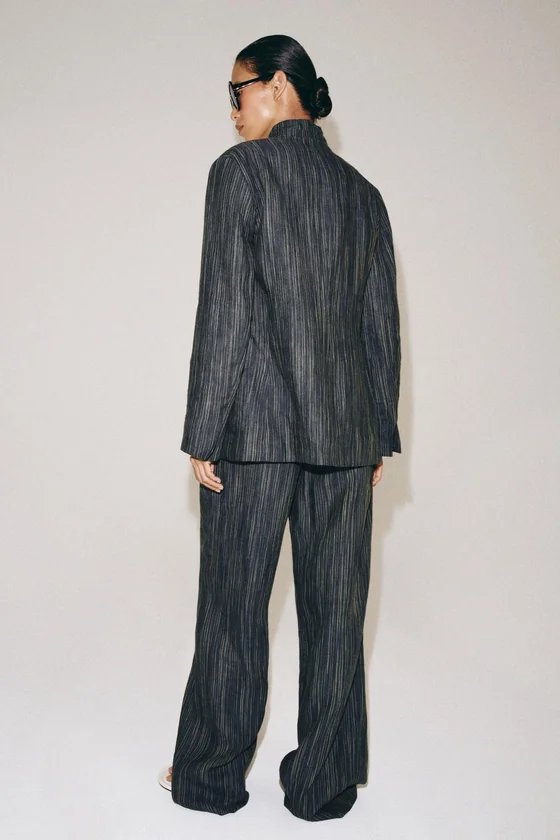БРЮКИ ИЗ ЛЬНА В ПОЛОСКУ — ZW COLLECTION