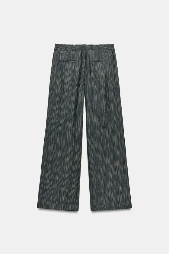 БРЮКИ ИЗ ЛЬНА В ПОЛОСКУ — ZW COLLECTION