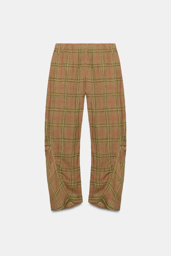 БРЮКИ В КЛЕТКУ ИЗ ЛЬНА — ZW COLLECTION