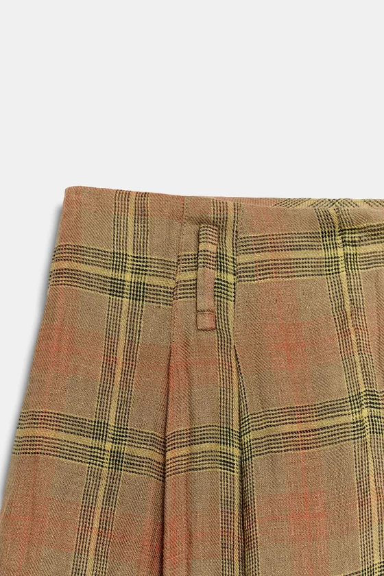 БРЮКИ В КЛЕТКУ ИЗ ЛЬНА — ZW COLLECTION