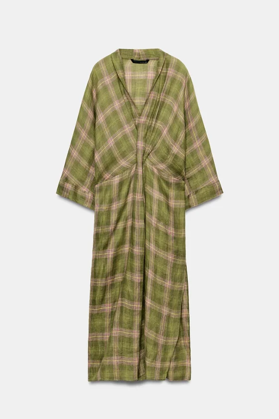 ЛЬНЯНОЕ ПЛАТЬЕ В КЛЕТКУ — ZW COLLECTION