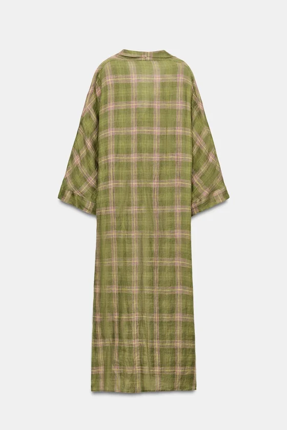 ЛЬНЯНОЕ ПЛАТЬЕ В КЛЕТКУ — ZW COLLECTION