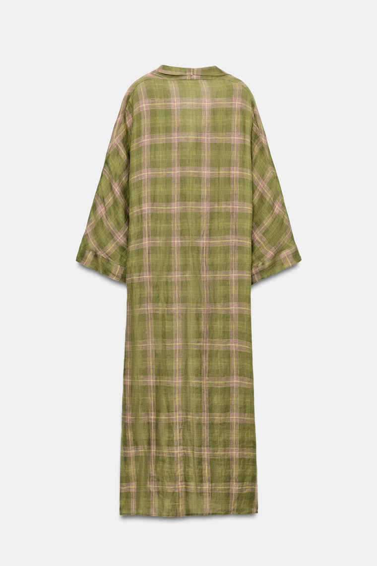 Платье миди из льна с узором zw collection
