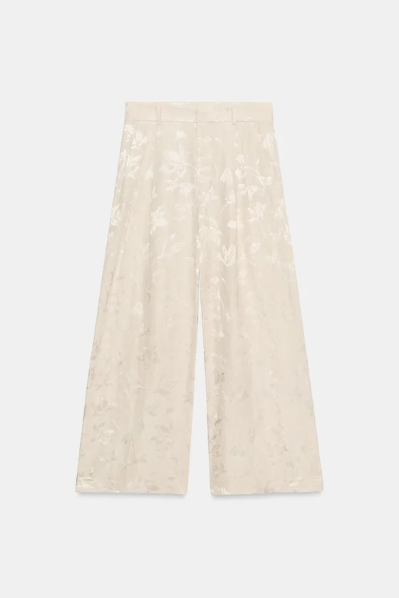 ЖАККАРДОВЫЕ БРЮКИ ИЗ СМЕСОВОГО ЛЬНА — ZW COLLECTION