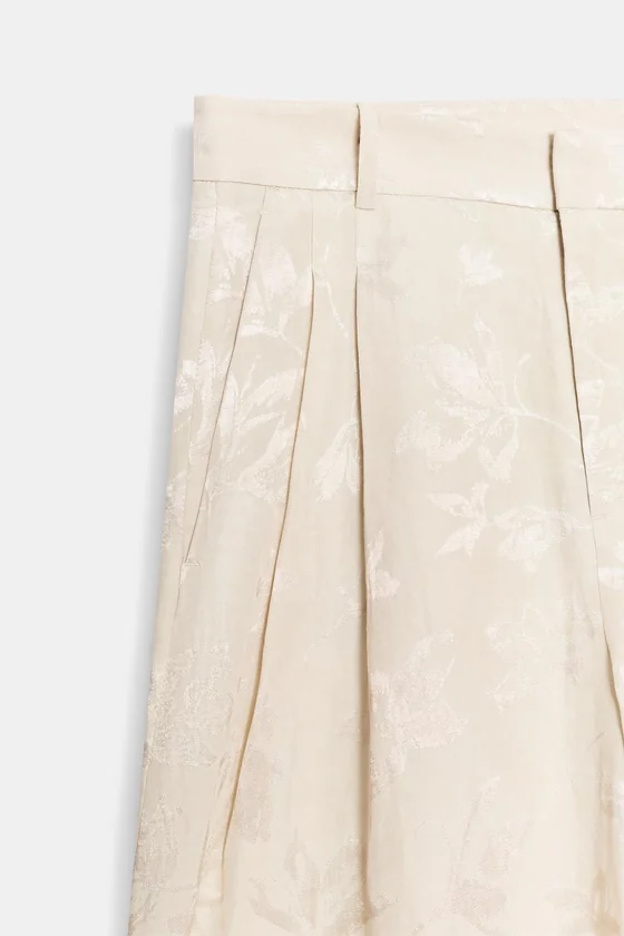 ЖАККАРДОВЫЕ БРЮКИ ИЗ СМЕСОВОГО ЛЬНА — ZW COLLECTION