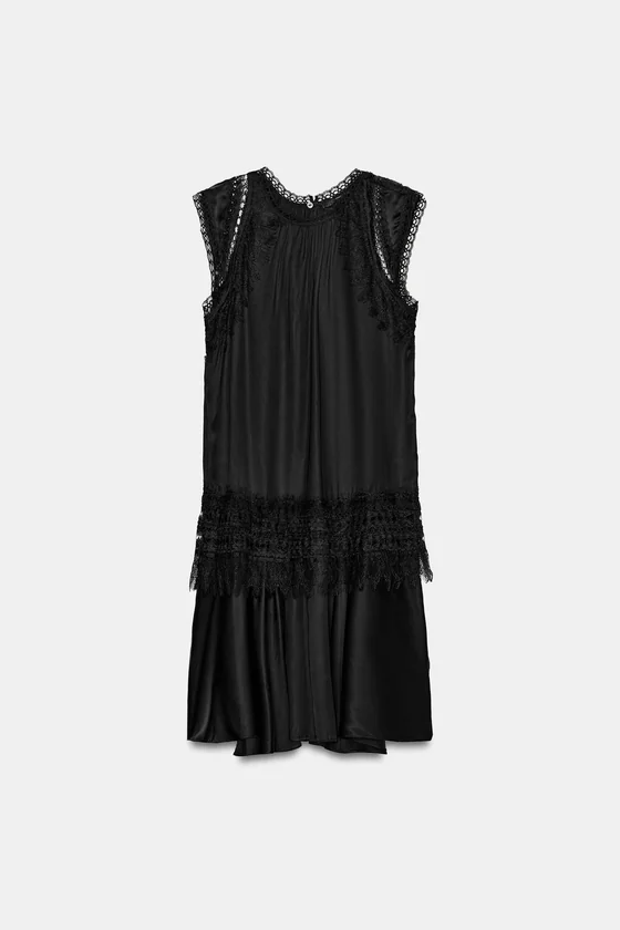 КОРОТКОЕ ПЛАТЬЕ С КРУЖЕВОМ — ZW COLLECTION