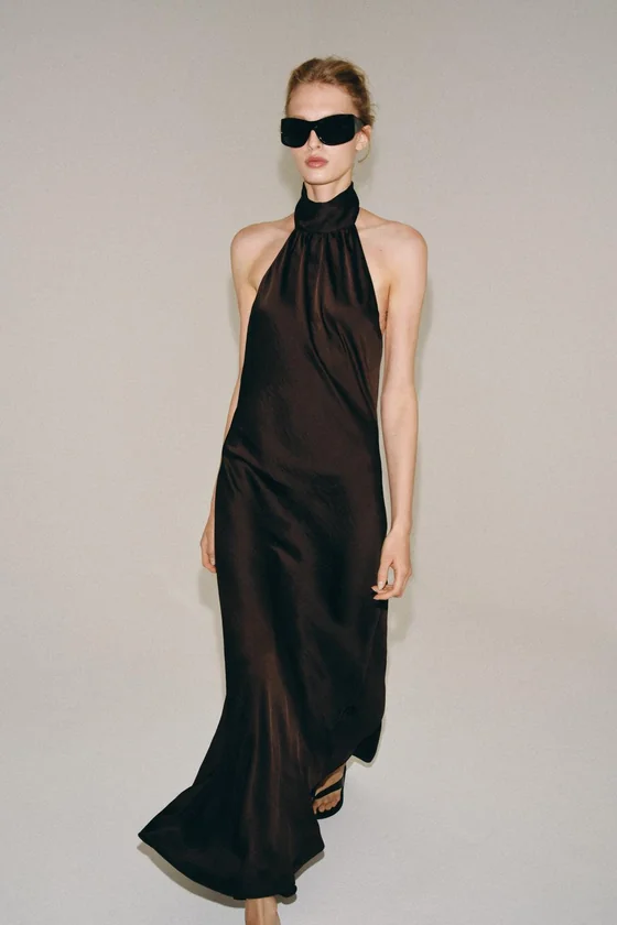 ДЛИННОЕ ПЛАТЬЕ С ГОРЛОВИНОЙ ХАЛТЕР — ZW COLLECTION