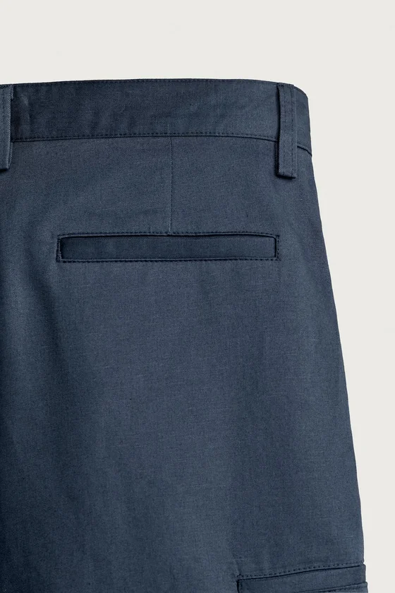 ШОРТЫ КАРГО RELAXED FIT ИЗ ХЛОПКА И ЛЬНА
