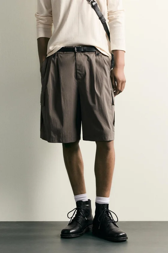 ШОРТЫ КАРГО RELAXED FIT СО СКЛАДКАМИ