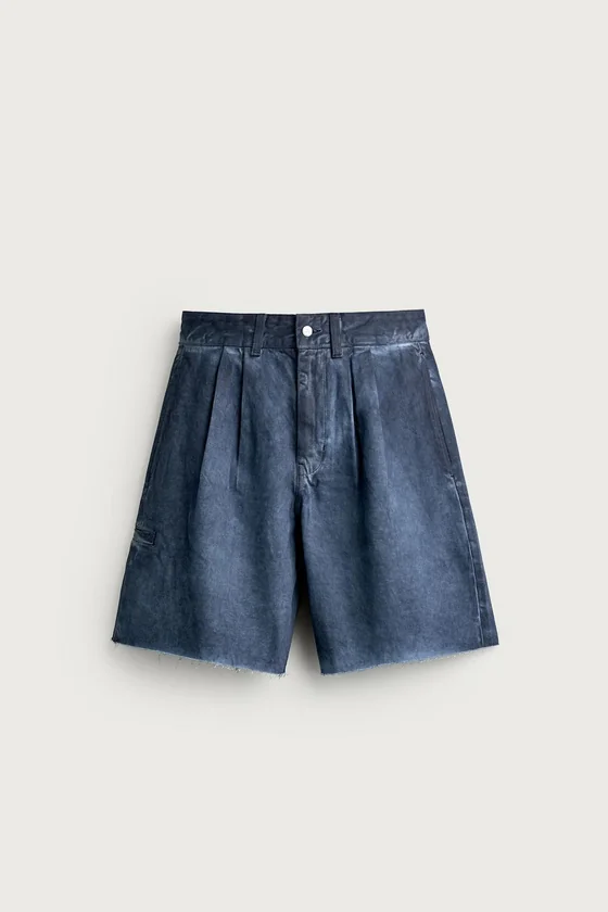 ШОРТЫ RELAXED FIT С ЭФФЕКТОМ НЕРАВНОМЕРНОГО ОКРАШИВАНИЯ