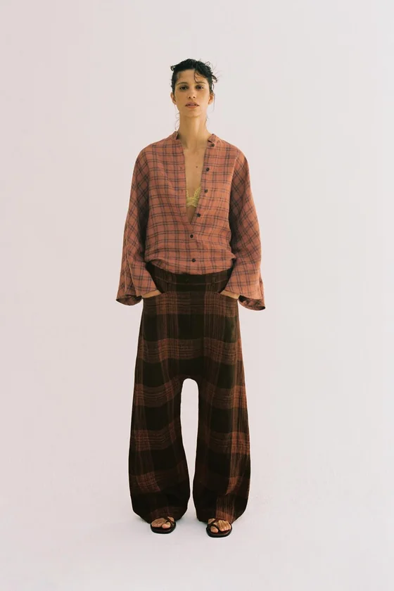 ЛЬНЯНАЯ РУБАШКА В КЛЕТКУ — ZW COLLECTION