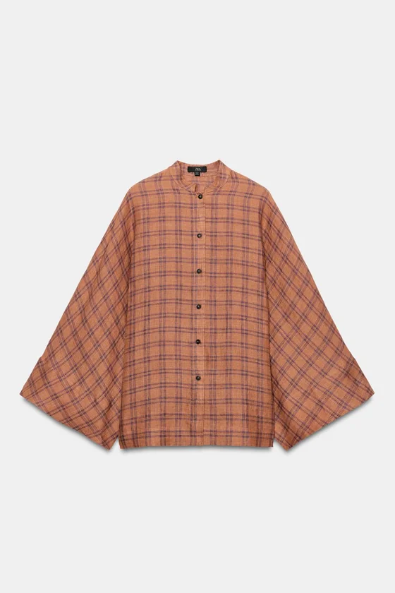 ЛЬНЯНАЯ РУБАШКА В КЛЕТКУ — ZW COLLECTION