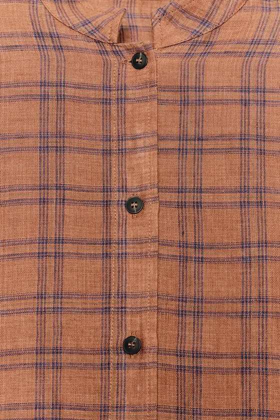 ЛЬНЯНАЯ РУБАШКА В КЛЕТКУ — ZW COLLECTION