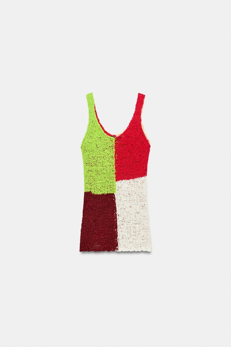 ТРИКОТАЖНЫЙ ТОП В СТИЛЕ COLOR BLOCK