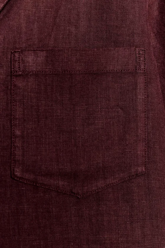 РУБАШКА ИЗ 100% ЛЬНА С КАРМАНОМ — ZW COLLECTION