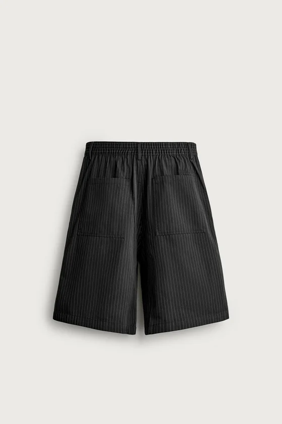 ШОРТЫ BAGGY FIT В ТОНКУЮ ПОЛОСКУ