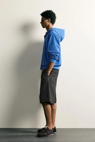 Шорты Baggy Fit в тонкую полоску- Заказать в России