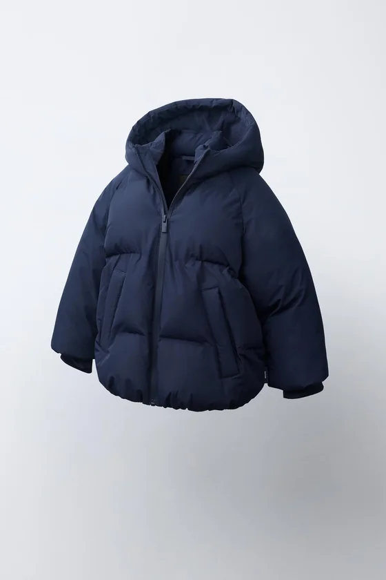 СТЕГАНОЕ ПАЛЬТО С КАПЮШОНОМ WATER REPELLENT