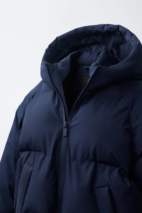СТЕГАНОЕ ПАЛЬТО С КАПЮШОНОМ WATER REPELLENT