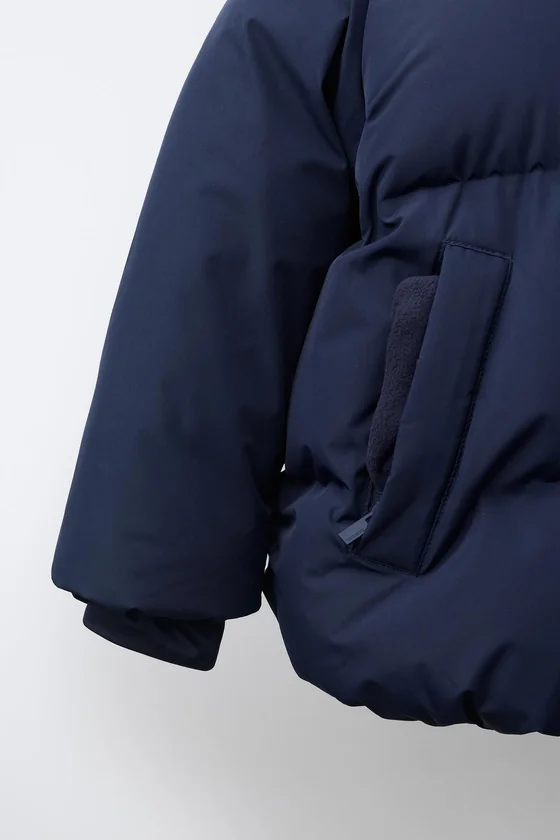 СТЕГАНОЕ ПАЛЬТО С КАПЮШОНОМ WATER REPELLENT