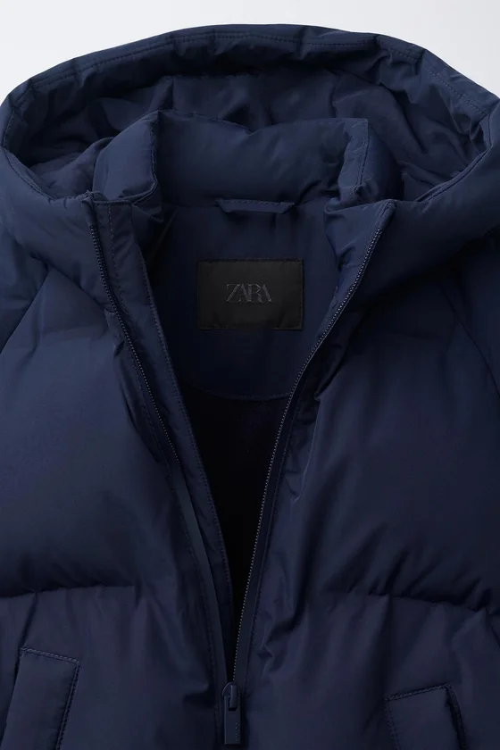 СТЕГАНОЕ ПАЛЬТО С КАПЮШОНОМ WATER REPELLENT