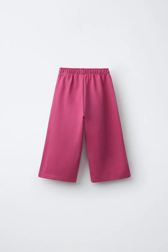 БРЮКИ WIDE LEG ИЗ МЯГКОЙ ТКАНИ С СЕРДЦЕМ