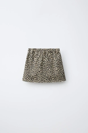 Юбка из твила с анималистическим принтом- Заказать в России