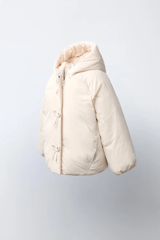 СТЕГАНОЕ ПАЛЬТО WATER REPELLENT С БАНТИКАМИ