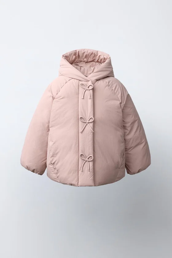 СТЕГАНОЕ ПАЛЬТО WATER REPELLENT С БАНТАМИ