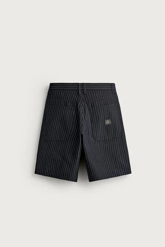 ШОРТЫ BAGGY FIT В ТОНКУЮ ПОЛОСКУ