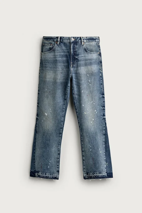 ДЖИНСЫ FLARE FIT С ЭФФЕКТОМ БРЫЗГ КРАСКИ
