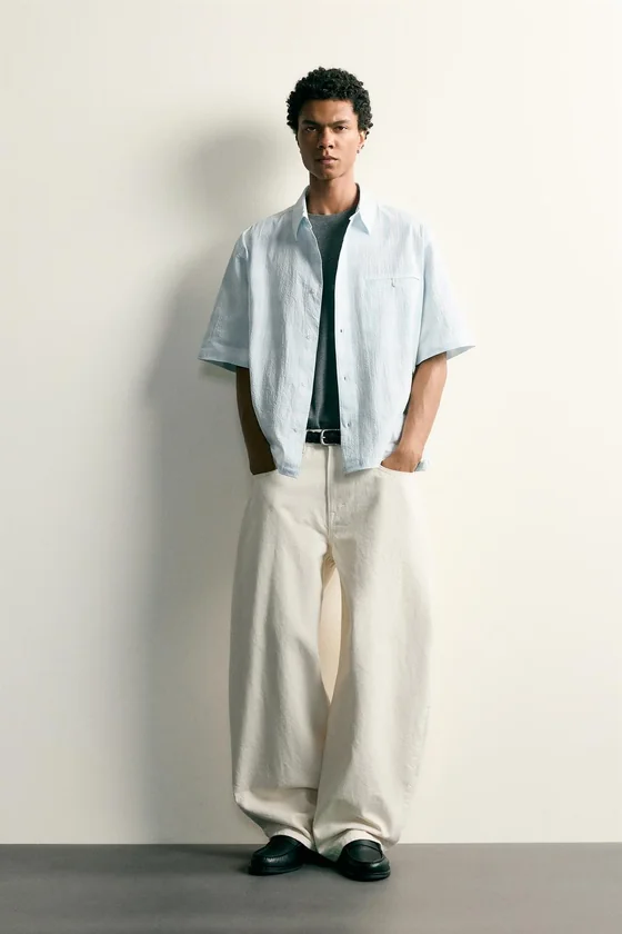 ДЖИНСОВАЯ РУБАШКА RELAXED FIT В КЛЕТКУ