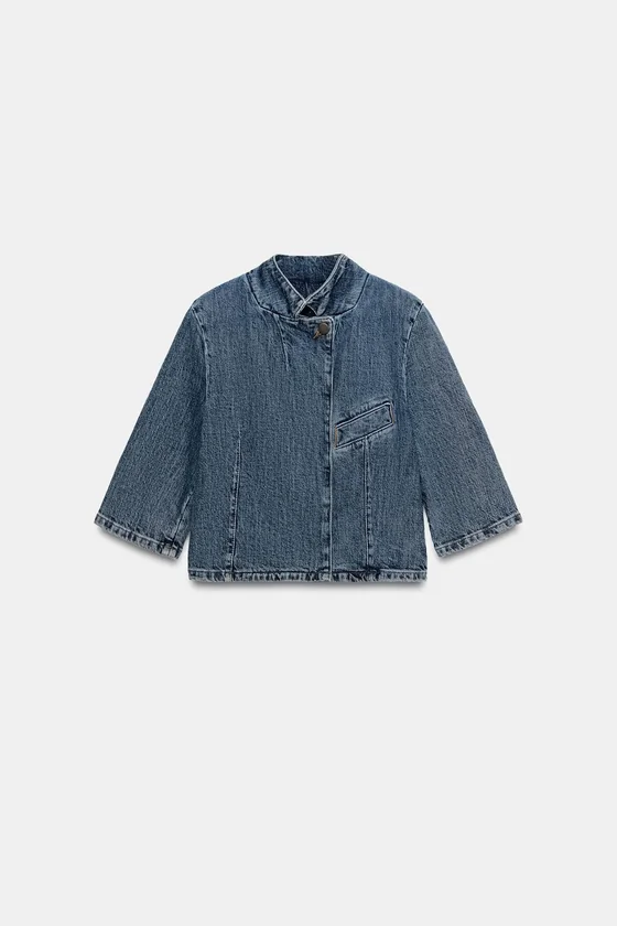 УКОРОЧЕННЫЙ ДЖИНСОВЫЙ БЛЕЙЗЕР ZW COLLECTION